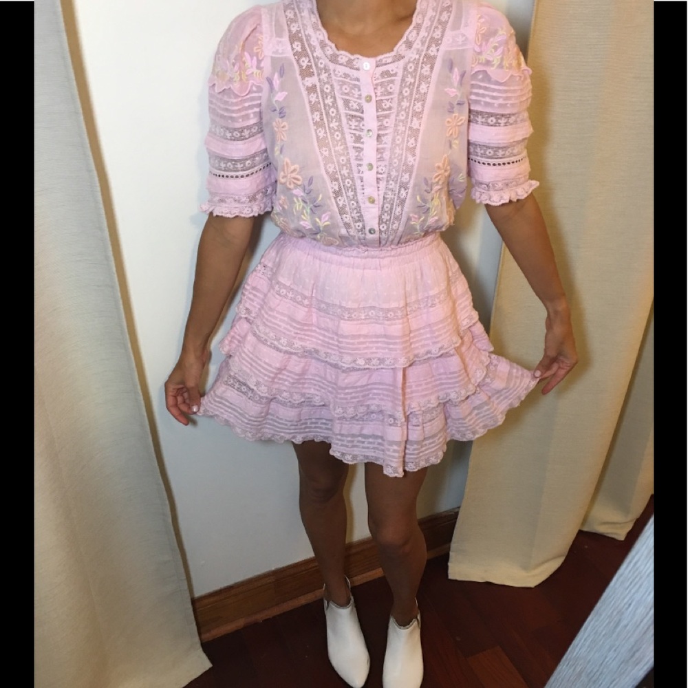 NWT LoveShackFancy Quincy Dress| Pink Tulip XS